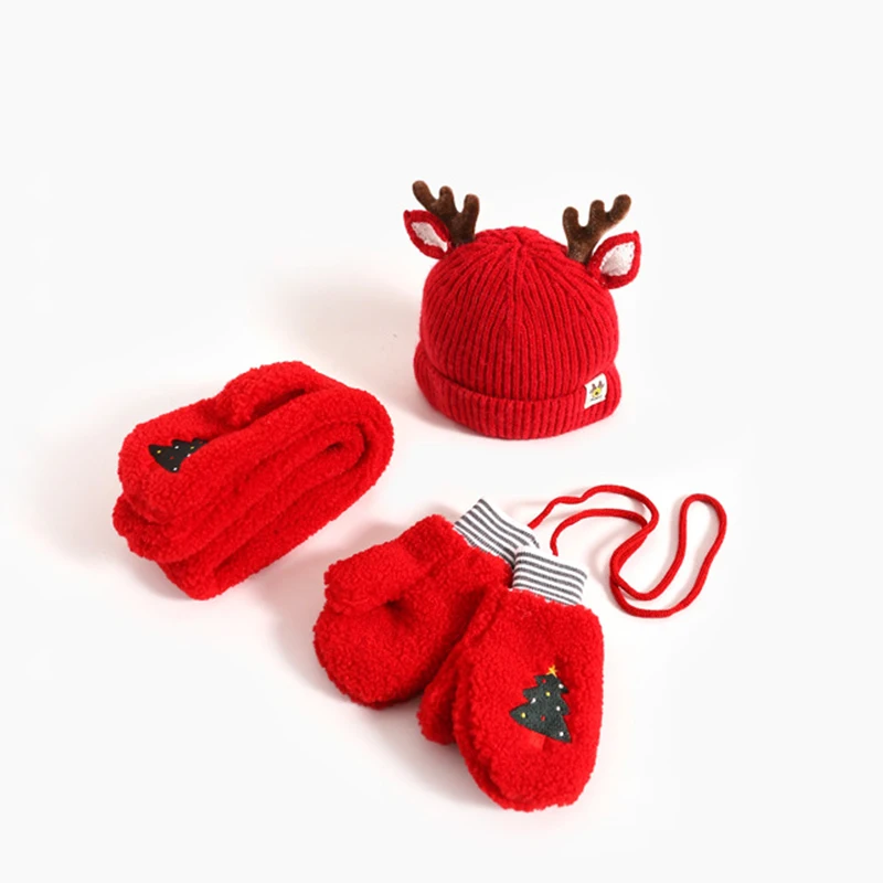classic christmas hat, children and adults, Beautiful knitted soft baby winter Christmas hats and muffler (1600348257957)