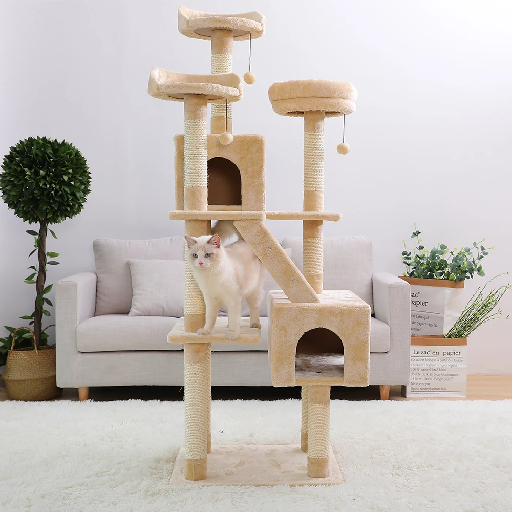 Customized Majestic 3 Layers Pet Products Large Cat Scratch Post Tree Tower Furniture
