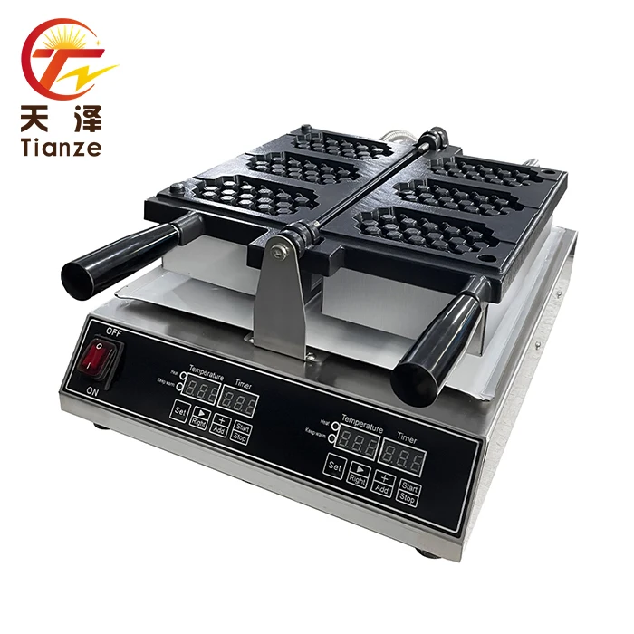 220V Electric 3-Hole Honeycomb Waffle Maker Machine New Condition Snack Machine Sale Restaurants Food Shops Retail Hotels Bread