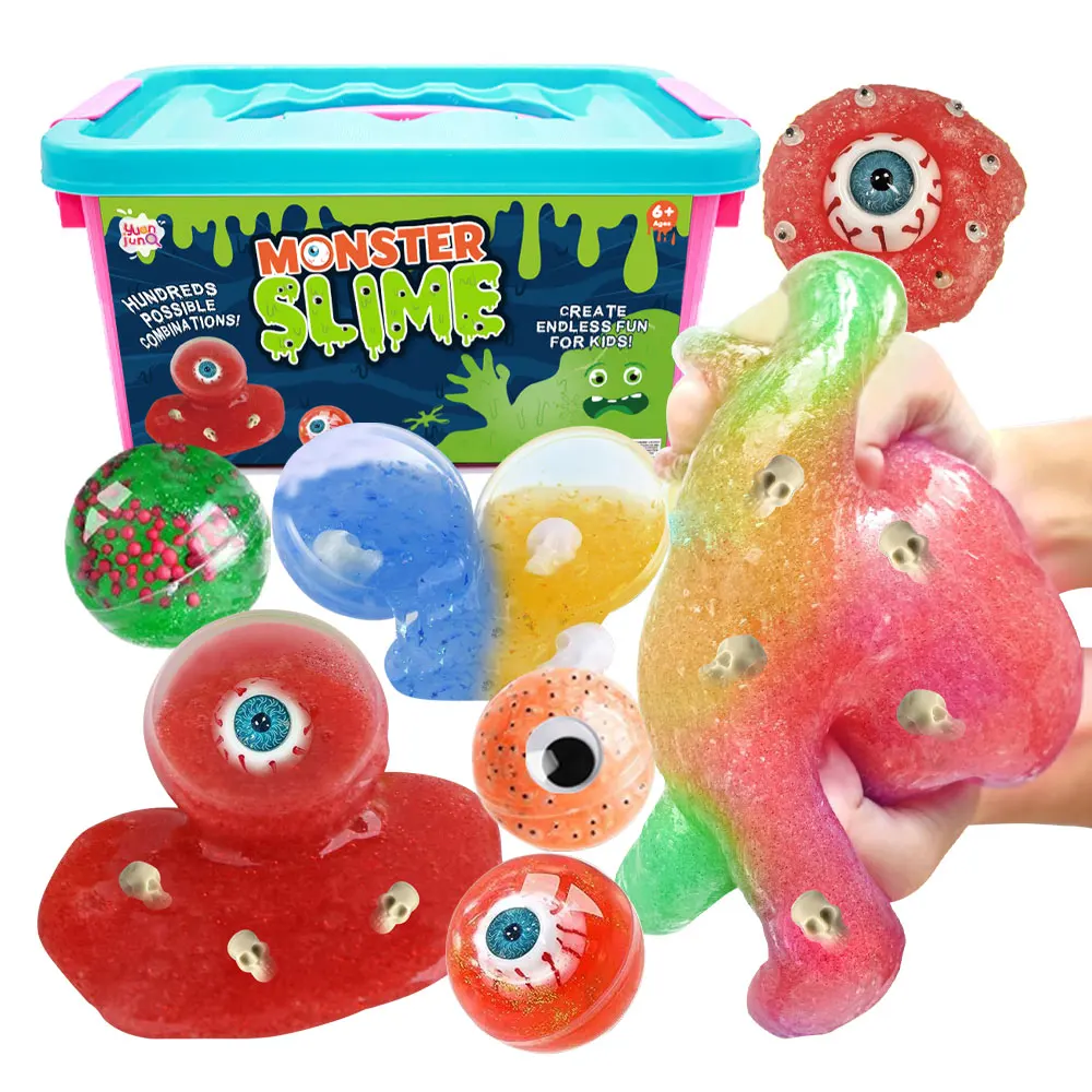 DIY Monster Slime Kit Glow In The Dark Slime Kit Fun Slimes Making Kit And Xmas Gift Idea For Boys And Girls