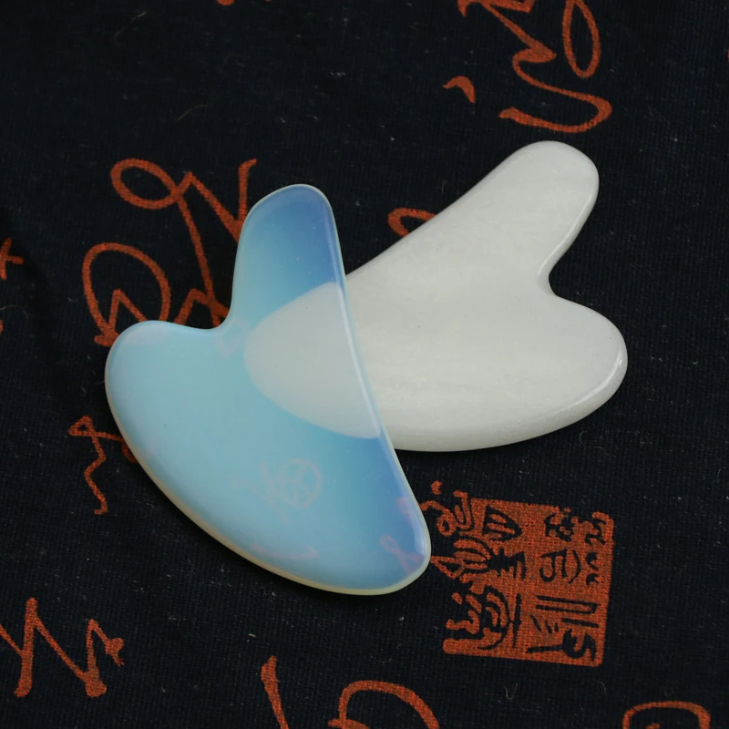 Skincare Health Care Products Scraping Body Massage Tool Heart Shape White Jade Gua Sha Board