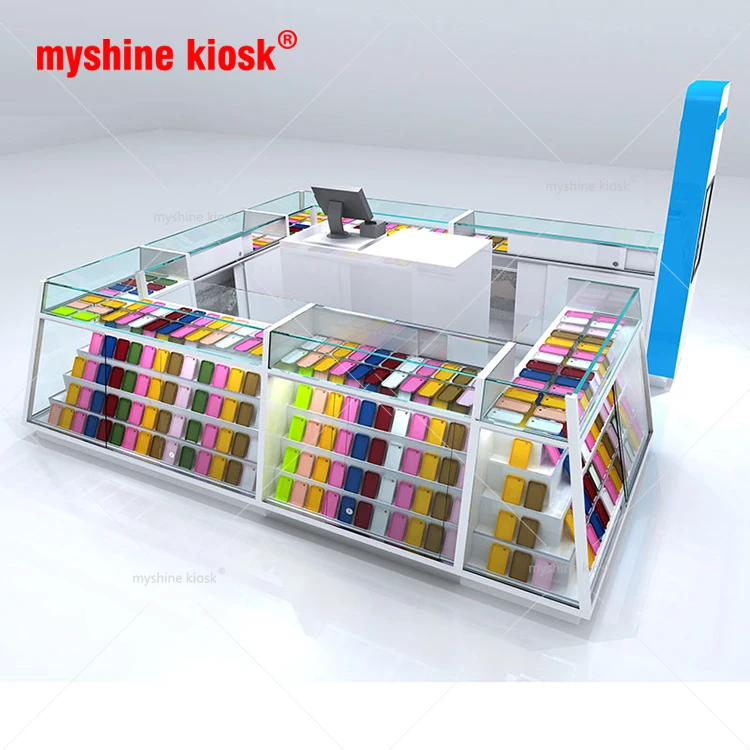 Cell Phone Accessories storage Display Counter Cellphone Retail Kiosk Phone Case storage Cabinet cell phone display design