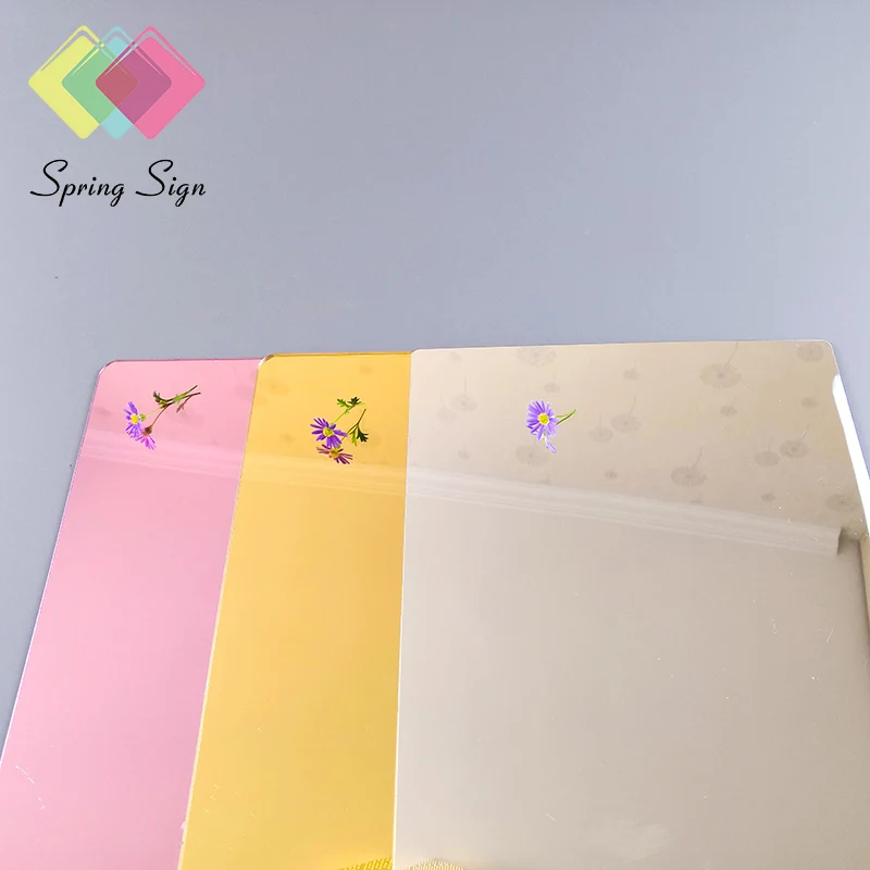 Spring Sign silver and gold 3mm pmma double sided acrylic mirror sheet