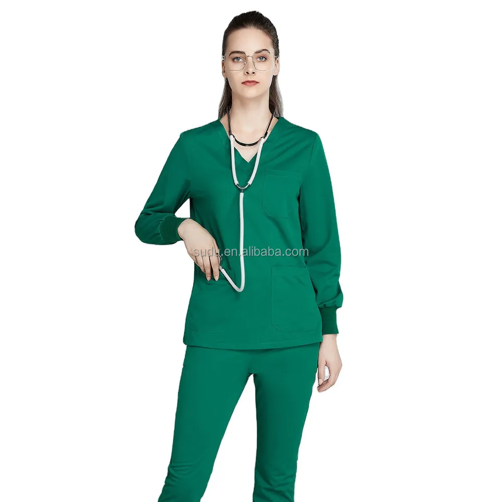 
Pure Cotton Long Sleeve Medical Hospital Women Comfortable Nursing Clothing Scrubs Uniform 