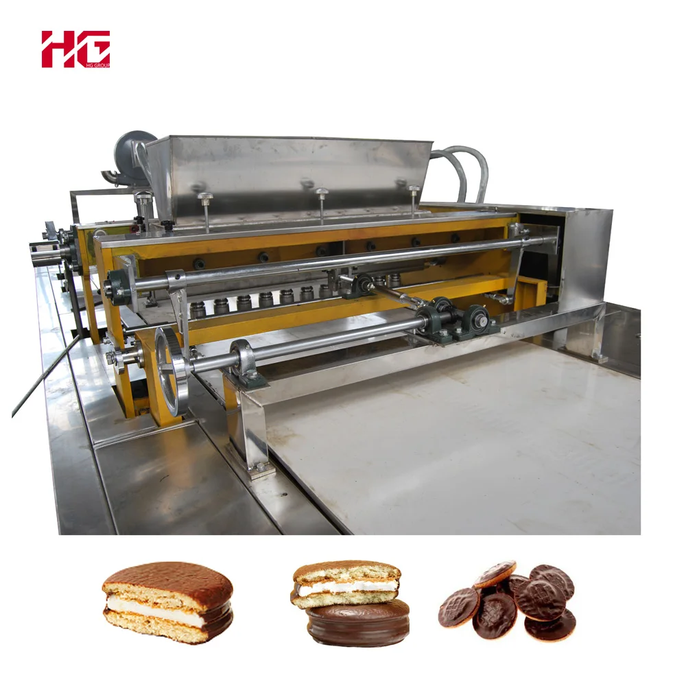 Durable construction ChocoPie Production Line Automatic Sandwich Cake Machine Fully Automatic Chocolate Pie Cake Production Line