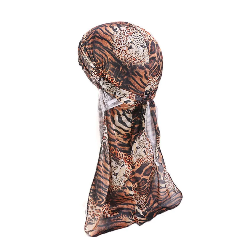 Factory Hot Sale Feather Style Hair Wave Headwrap Silk Polyester Motorcycle Biker Designer Durags For Men