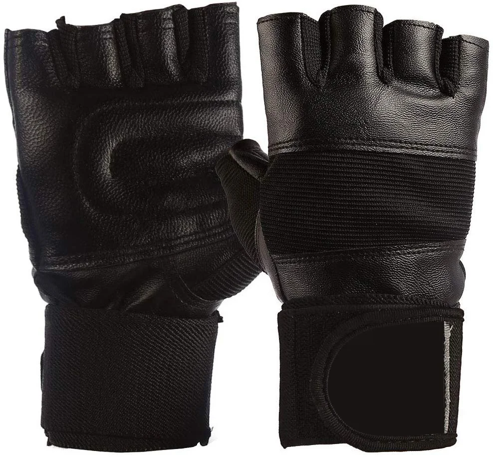 Anti Slip Breathable Sports Workout Fitness Training Weight Lifting Gym Gloves with Wrist Wraps Pink Black Unisex Rubber