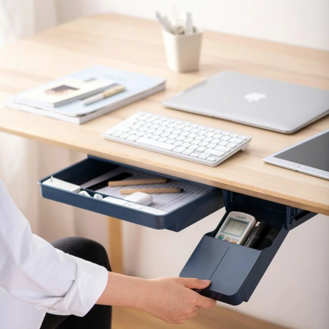 Table bottom office stationary drawer storage under the desk drawer organizer for paper files plastic hidden office drawer