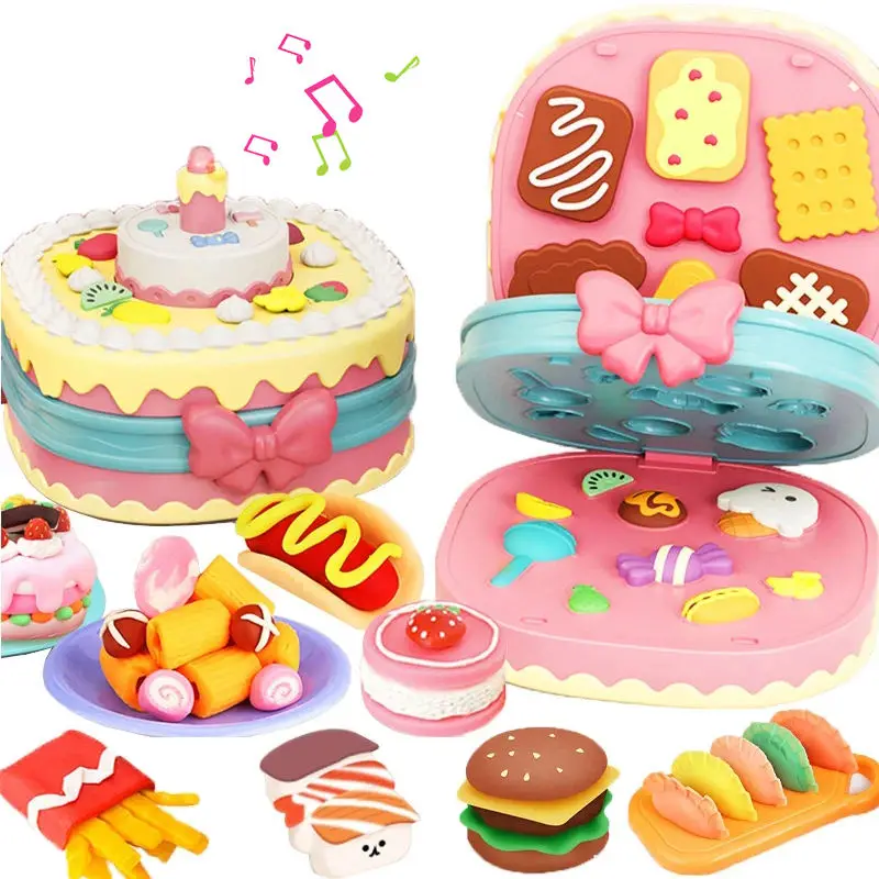 DIY kitchen hamburger noodle machine plasticine tool mold toy gift birthday cake colored clay toy set
