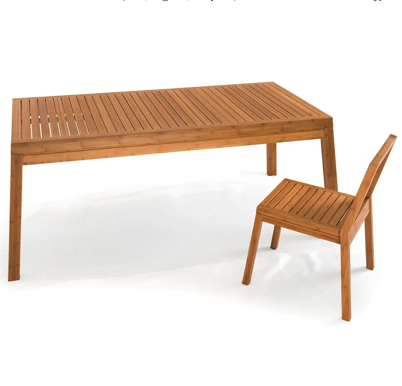 Набор уличной садовой мебели Colma, 6 стульев/сидений, Прямоугольный Обеденный стол из бамбука