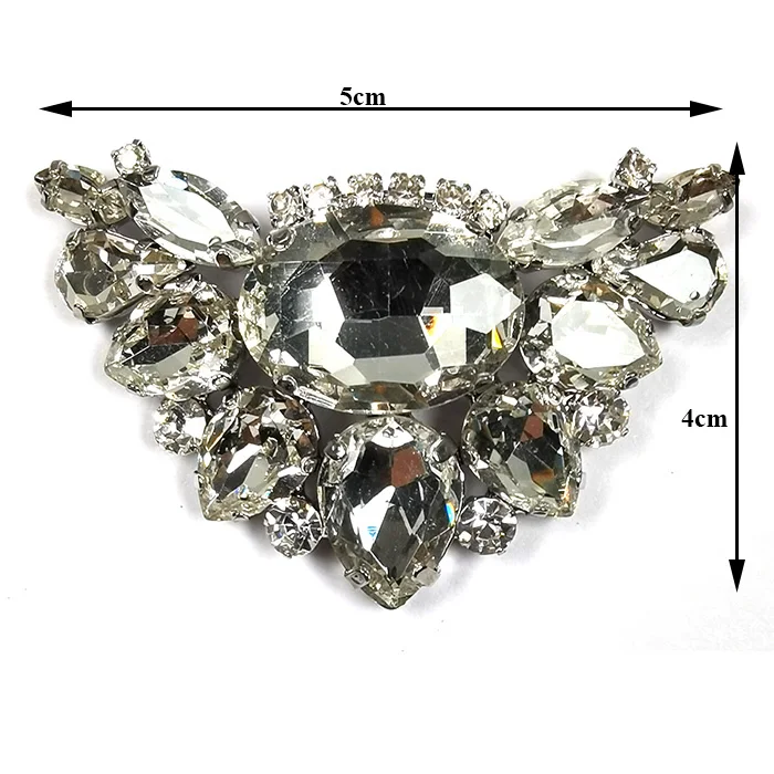 Wholesale Rhinestone glass Wedding Metal Shoe Flower Shoe Accessories For Women Shoes