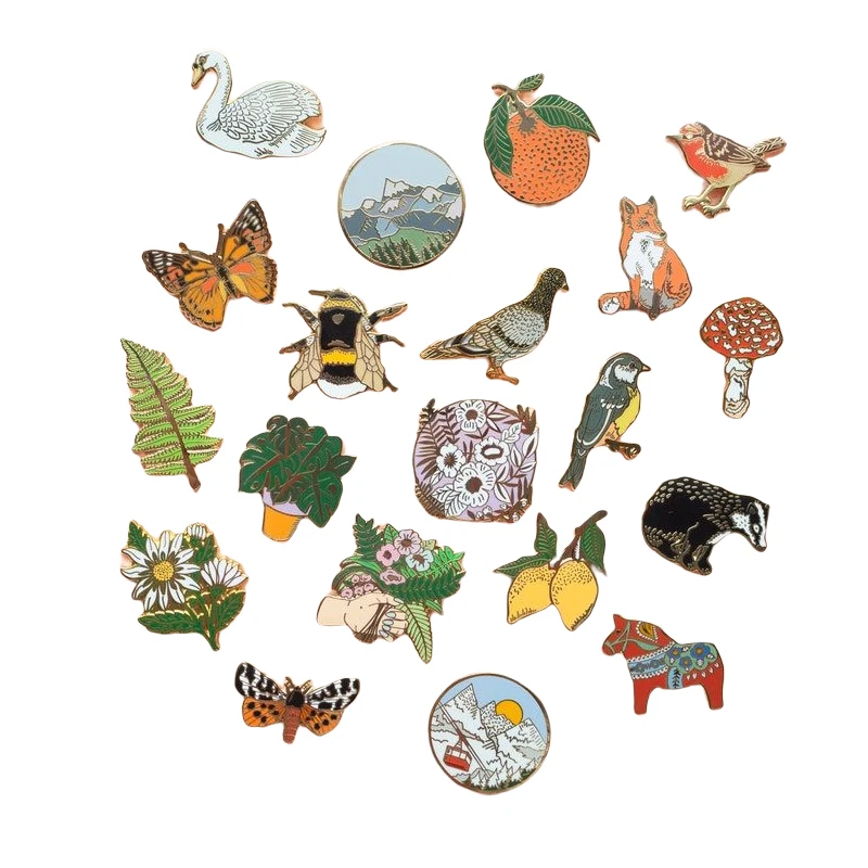 Animal Art Antique Angel Alphabet Airplane Lapel Pin Custom Lovely Cute Metal Hard Enamel Brooch Pin Badges