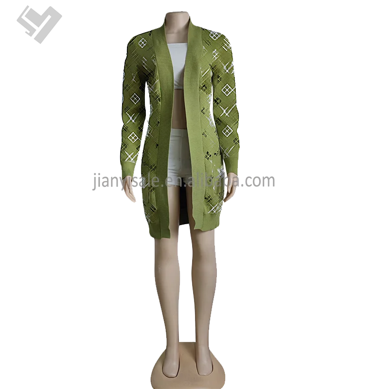 Famous Brand Women Fall Winter Luxury Clothing Contrast Color Knitted Cardigan Designer Print Long Sleeve Sweater Coat & Jacket