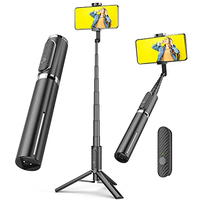 Selfie Stick Tripod with Detachable Wireless Remote Extendable Aluminum Cell Phone Tripod Stand for iPhone Android