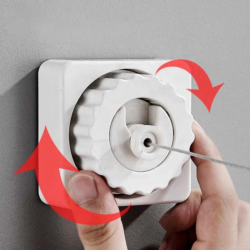 Retractable Clothesline Wall-mounted indoor Outdoor Washing Clothes Hanger Laundry Drying Line Balcony