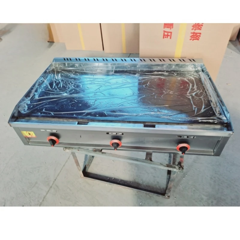 Industrial Portable Pancake Machine with 3 Burners and Carbon Steel Grill Desktop Cooktop for Home and Office Use