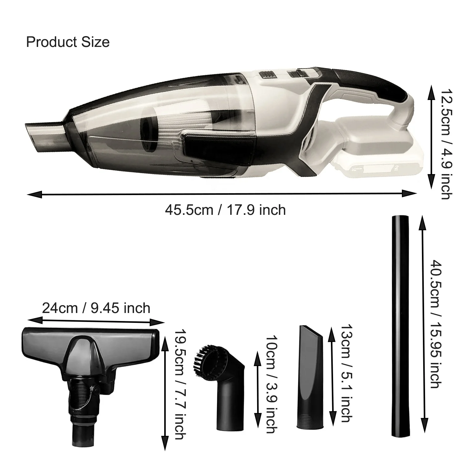 Powerful Suction Wireless 20V 2Ah Detachable Battery Backpack Powered Handheld Cordless Cyclone Vacuum Cleaners For Home and Car