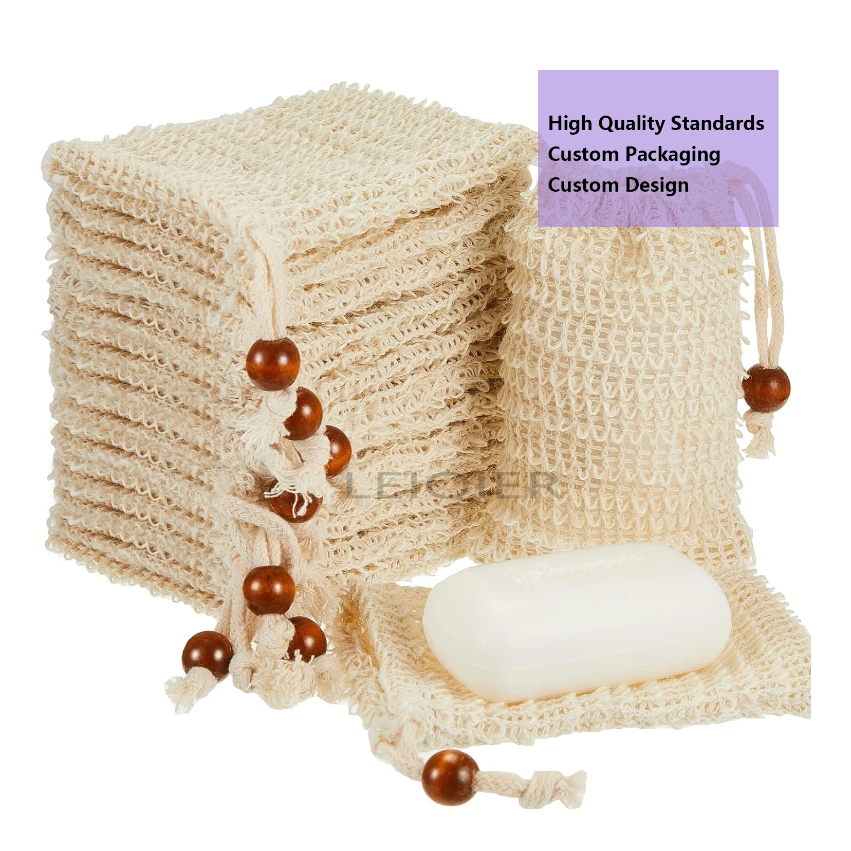 Экологичная сумка для мыла из натурального хлопка