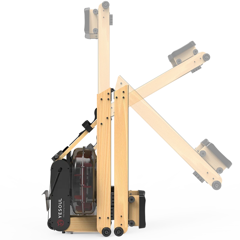 magnetic home gym equipment foldable Folding Professional Wooden water rower seated rowing machine