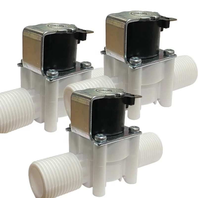 24V DC Solenoid Valve Electric Current Electromagnetic Normally Close  One Way Plastic Valve Inlet Water Solenoid Valve