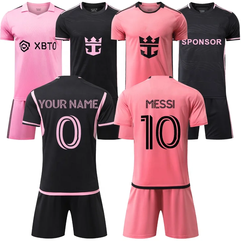 24-25 New Season Soccer Uniform Images High Quality Heat Printed Miami Home and Away Messi Football Jersey