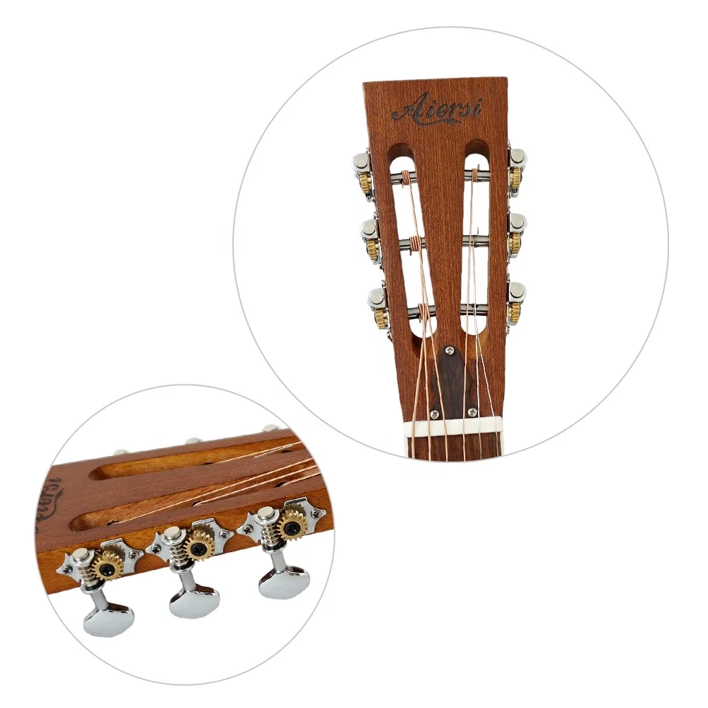 China Aiersi Brand Gloss Chrome Finish Bell Brass biscuit Parlour Resonator Guitar Bluegrass Resophonic instrument