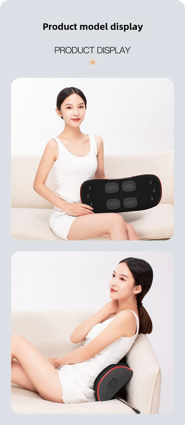EMS Pulse lumbar Massage Pillow 5 Modes 30 Levels of Intensity Back Massage Cushion Comfortable Car Seat Pillow