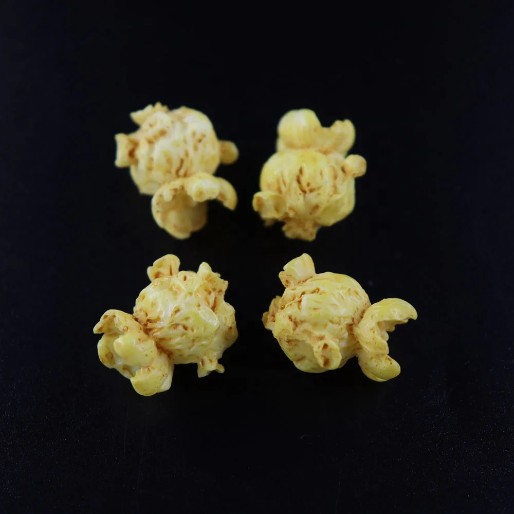 Wholesale 17mm Flat back Yellow Resin Popcorn Beads for Kids Hair Clips