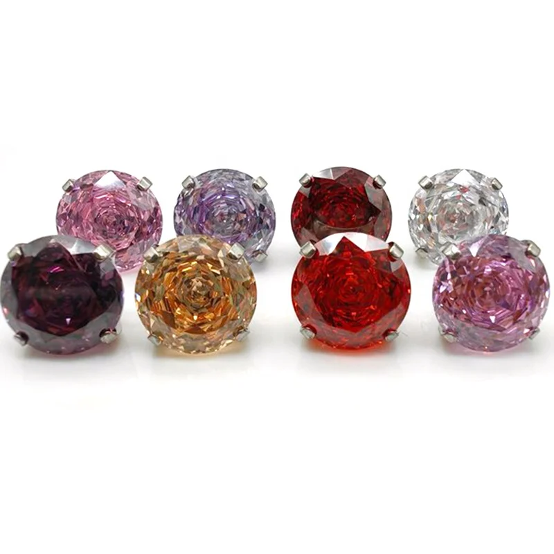 14K Implant Grade Titanium Stud Astm F136 Threaded Industrial Pierced Body Jewelry Zircon Gold Main Piercing Earring Weddings