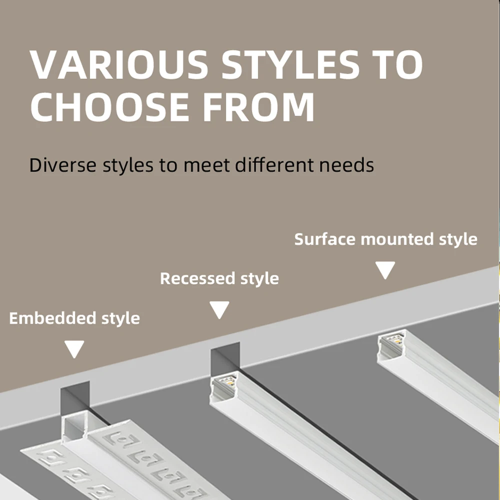 Modern Led Aluminum Profile Channel Recessed Ceiling Wall Decorations Aluminium Profiles Strips For Led Strip Lighting