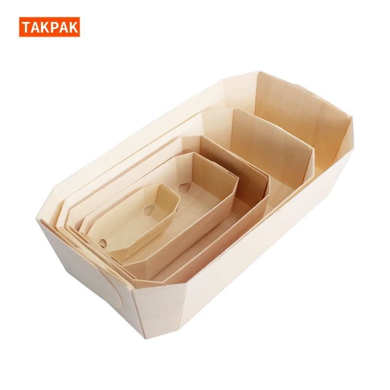 Eco Friendly Hot Sale Biodegradable Wooden Cake bread Baking Tray with Baking Mold Loaf Pans