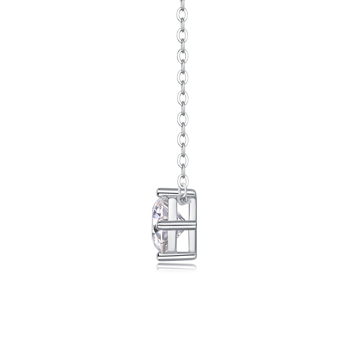 2024 Fashion Jewelry 925 Sterling Silver True Love Four prong Moissanite Pendant Necklace