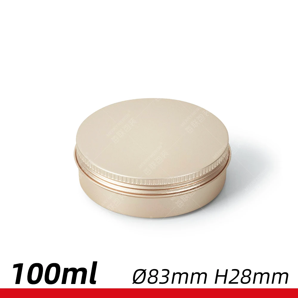 
100g/ml Gold White Red Custom Round Aluminium Metal Candle Pomade Soap Candy Tin Box Packaging 
