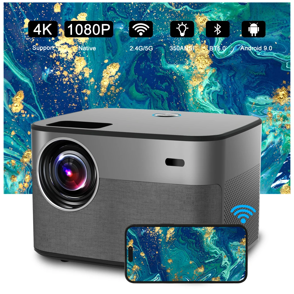 2023 HD 1080P 4K 9000 Lumens WiFi Projecteur Android Portable Video Projector Smart LED LCD Projectors for Home Cinema