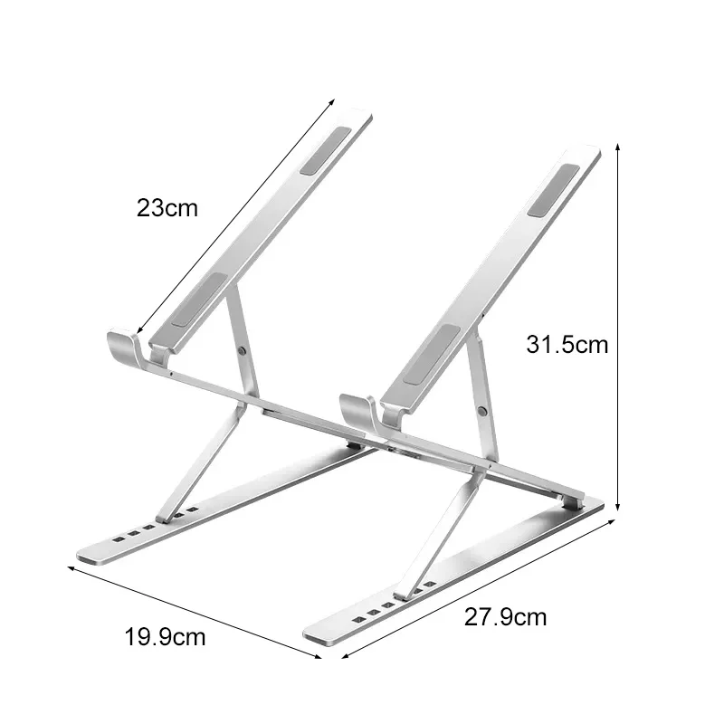 Custom Aluminum Folding Adjustable Height Laptop Tablet Holder Stands