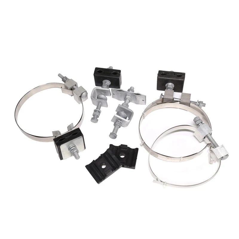 Stainless steel strip down lead clamp for steel pipe pole mount clamp type down lead fixing hardware ADSS down lead clamp