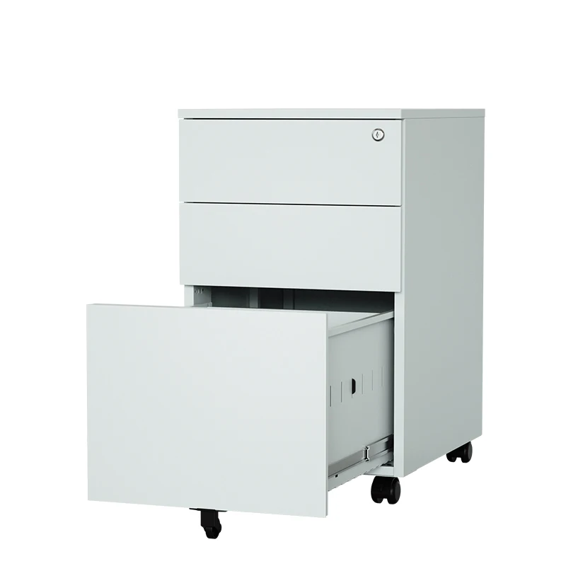 Metal File Cabinet with 3 Drawer Steel Movable Cabinet Mobile Pedestal for office school