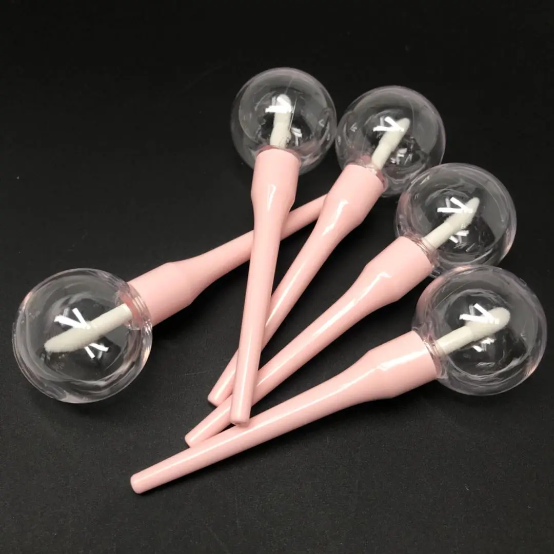 5ml cute empty pink lollipop shaped lip gloss tubes container with wands lipgloss for cosmetic