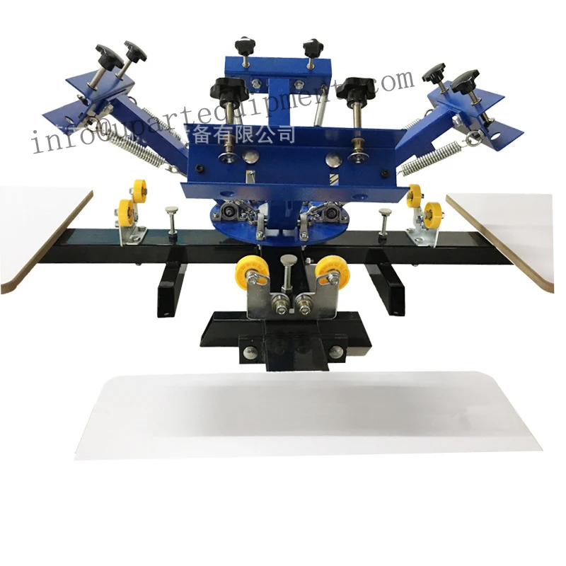 Tabletop Manual 4 Color 4 Station Carousel Stencil Machine For Tshirt Mouse Pad Silkscreen Printing Equipment