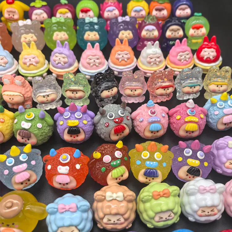 Игрушка-сюрприз из смолы зодиака кукла-кролик голова-кролик мультяшный персонаж топперы для торта большой размер сумка слепых рекламные маленькие фигурки
