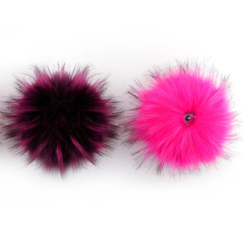 faux fur pompom for hats faux fur pom pom with snap
