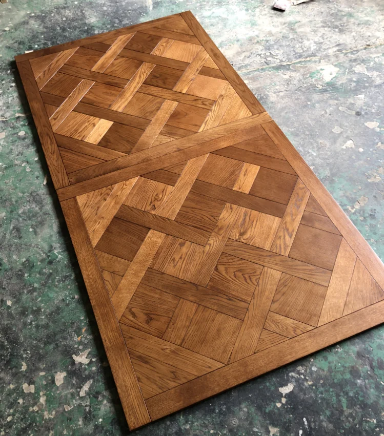 customized design wooden oak parkett versailles floor panel