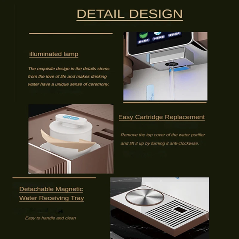 Home Use 200GPD Drinking hydrogen Rich Water Filter Purifier Countertop Multifunctional RO Water Dispenser With TDS UVC