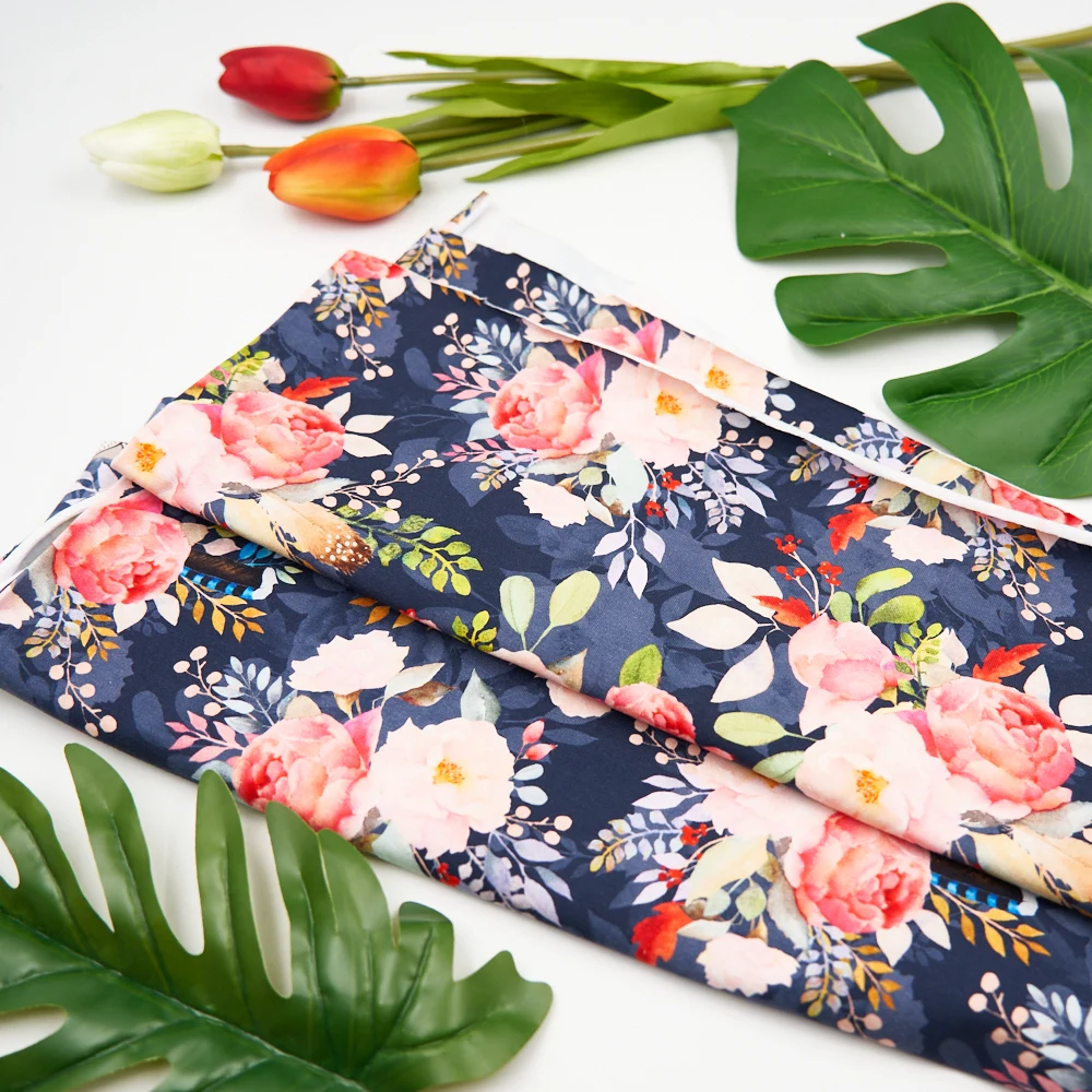 Wholesale 95%cotton 5%spandex knitting custom printed cotton fabric for dress