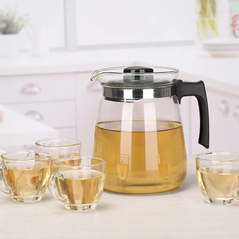 a hot sale glass tea kettle Begonia flower tea pots & kettles Household drinking utensils tea cup set
