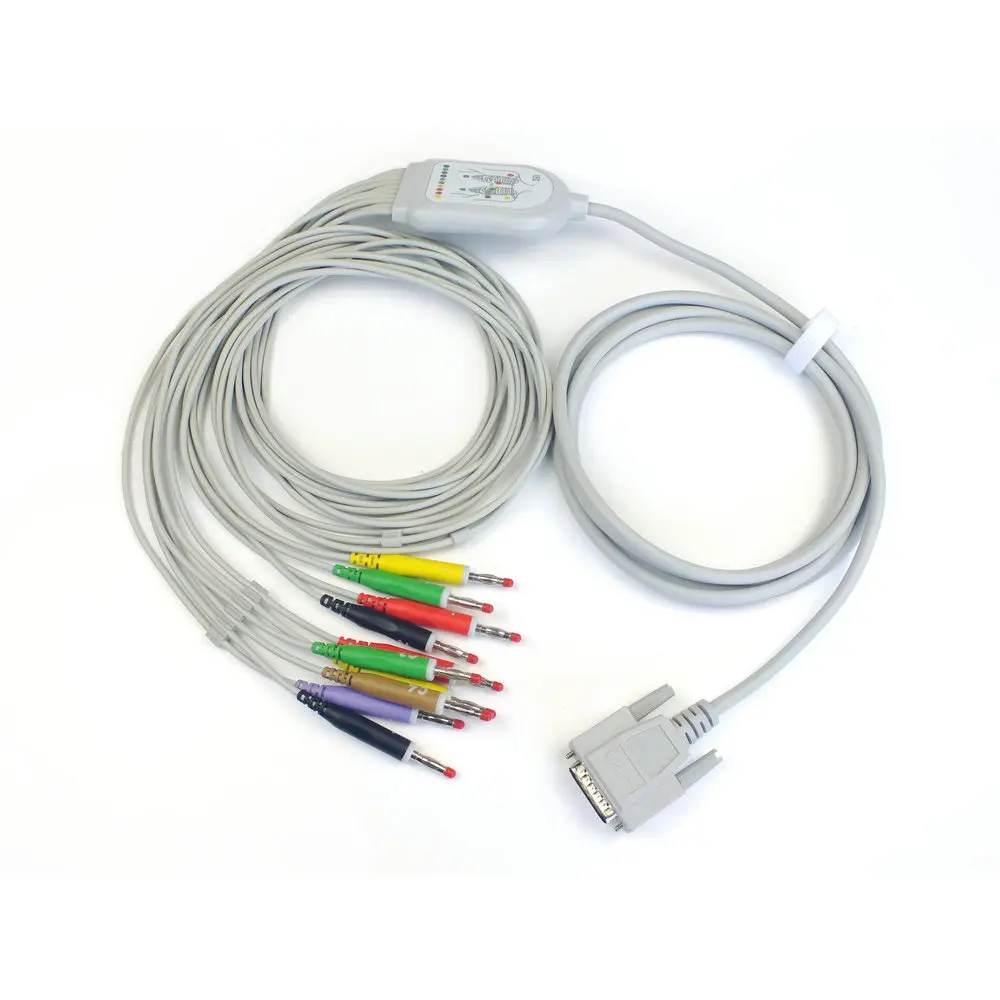 Plinma OEM medical supplier compatible with Mindray DECG-03A One-Piece 10-Lead ECG patient cable EKG Cable lead wire