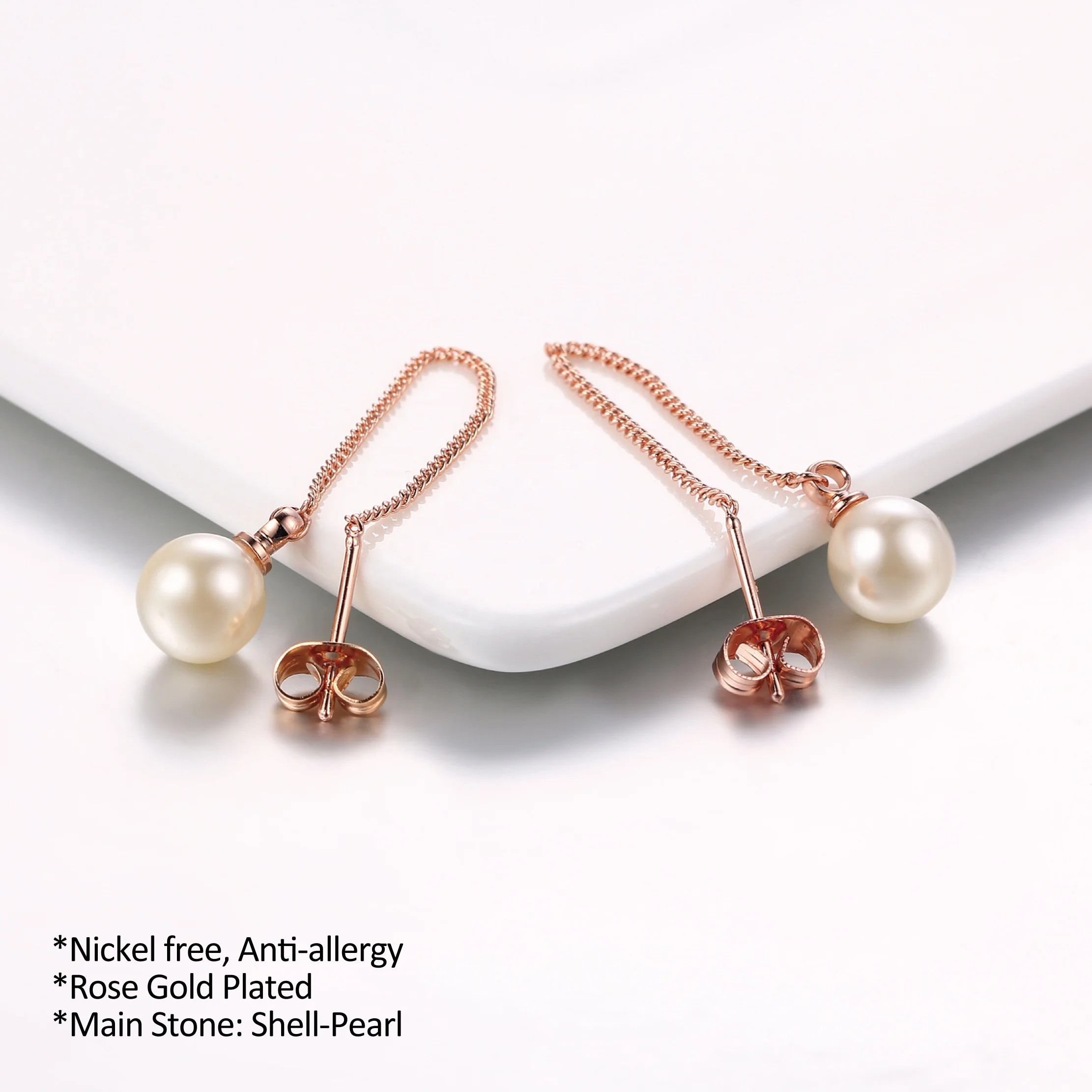 Hot-sale New Sweet Style Ear Line Long Chain Imitation Pearl Earrings for Women Bridal E033-M