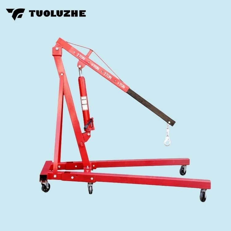Foldable style heavy lifting tool 2t shop crane with engine stand