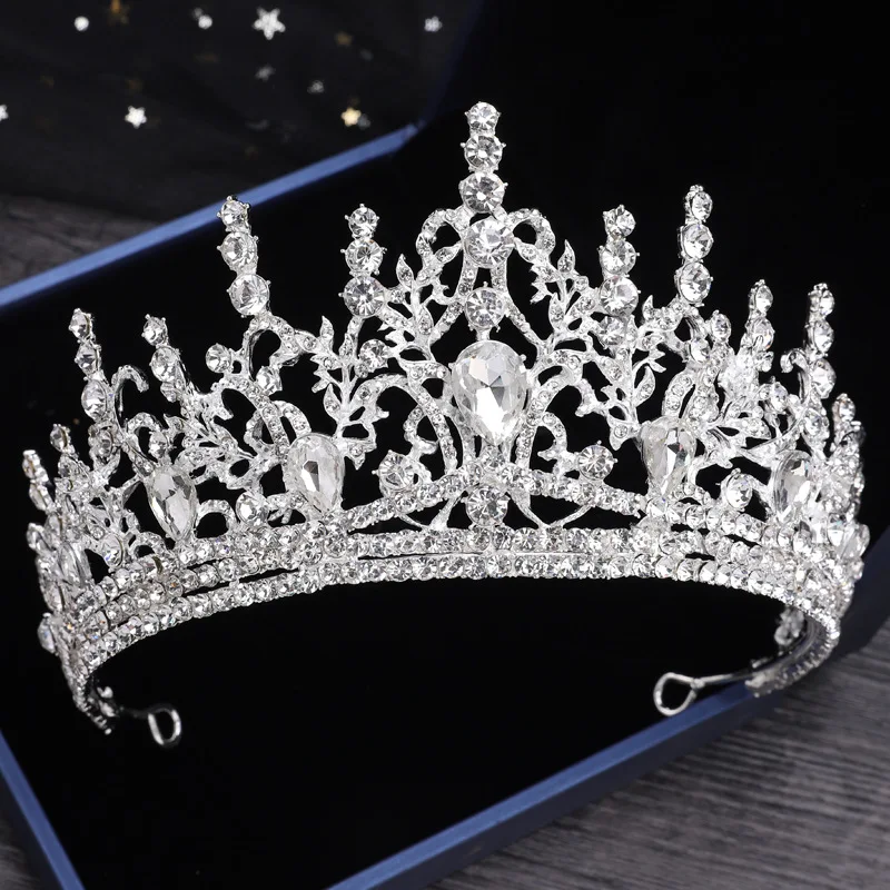 Luxury Sparkly Handmade Rhinestone Birthday Party Bridal Wedding Hair Accessories Crown Tiara For Bride