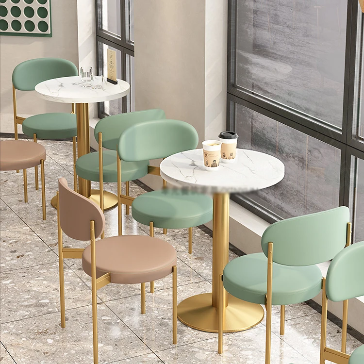 Dining Table And Chairs Nordic Modern Luxury Gold Concrete Wood Metal Round Restaurant Dinning Room Furniture Dining Table Set